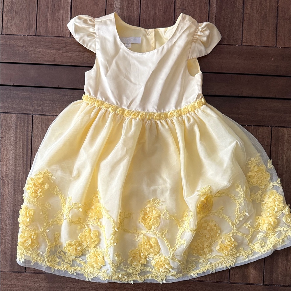 Special Occasions by Saugus Shoe Yellow Floral Kids Dress